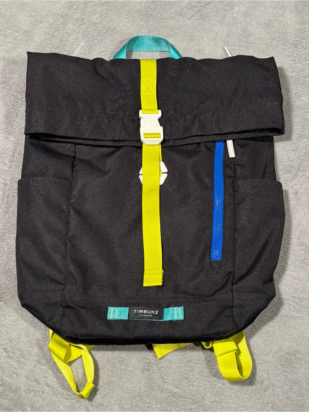 Timbuk2 OS One Love Rolltop Backpack Black Yellow Laptop Commuter Bag Travel